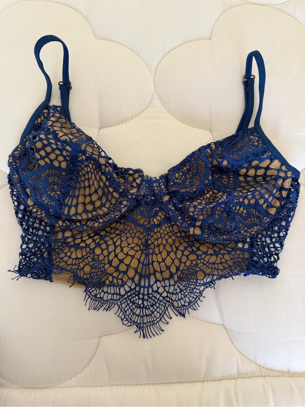 For Love & Lemons Navy Crochet Lace Bralette